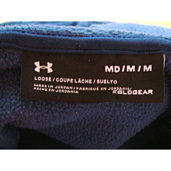 Under Armour Womens ColdGear Hoodie Slate Blue Heather with Pink Trim Logo Sz M - Picture 4 of 9